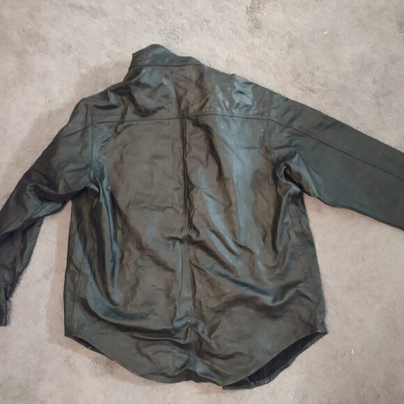 Dream Apparel Black Leather BIKER JACKET Men Size Large USA - Picture 3 of 3